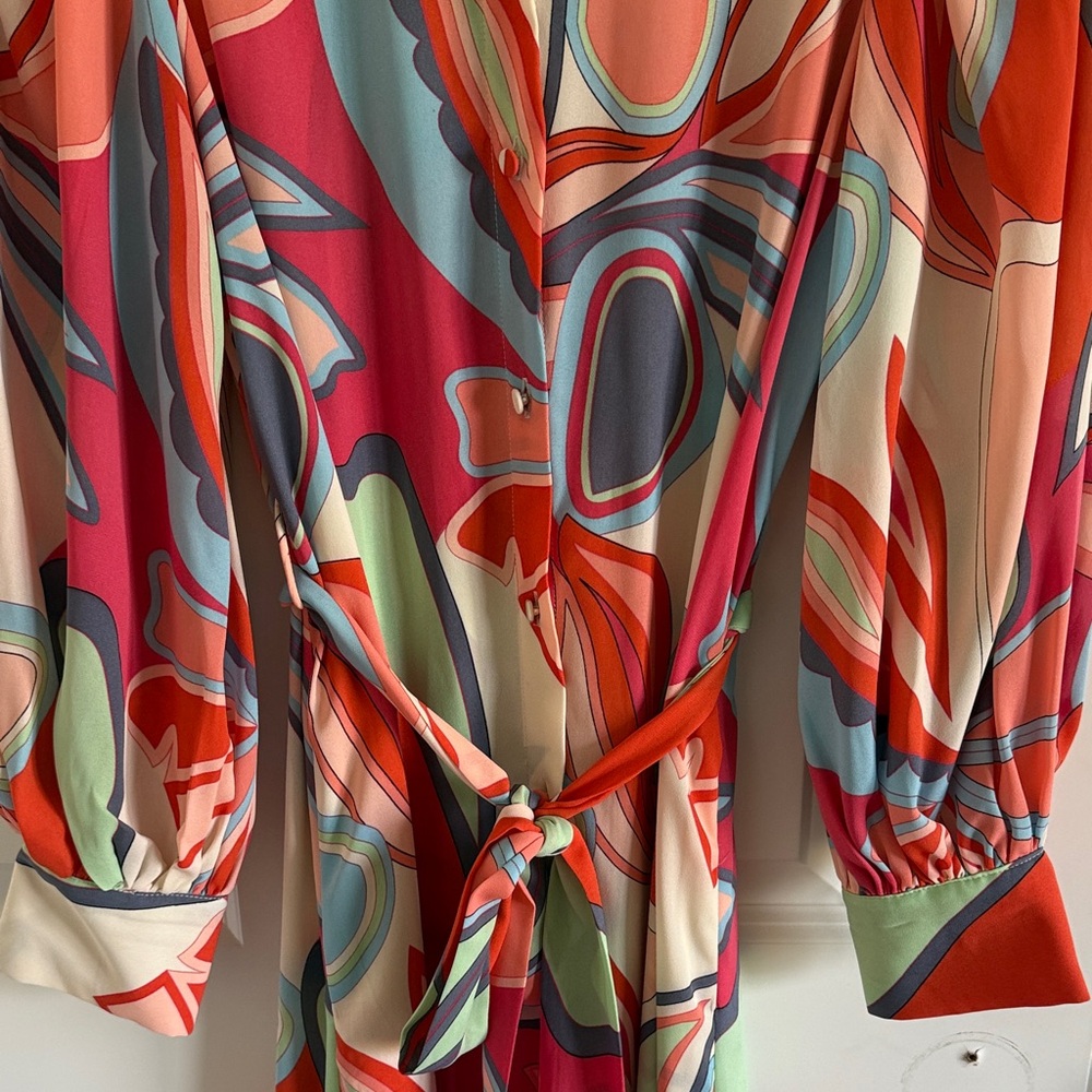 Alexis for Target Mied Floral Long Sleeve Robe Dress Size XS - Picture 6 of 13